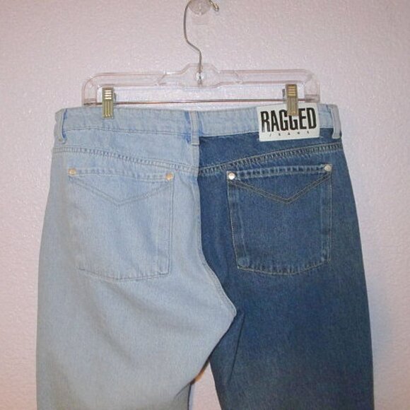 The Ragged Priest Patchwork Jeans Size 34 Bell Bottom Hippie Trip 90s Rave Y2K - Picture 8 of 10